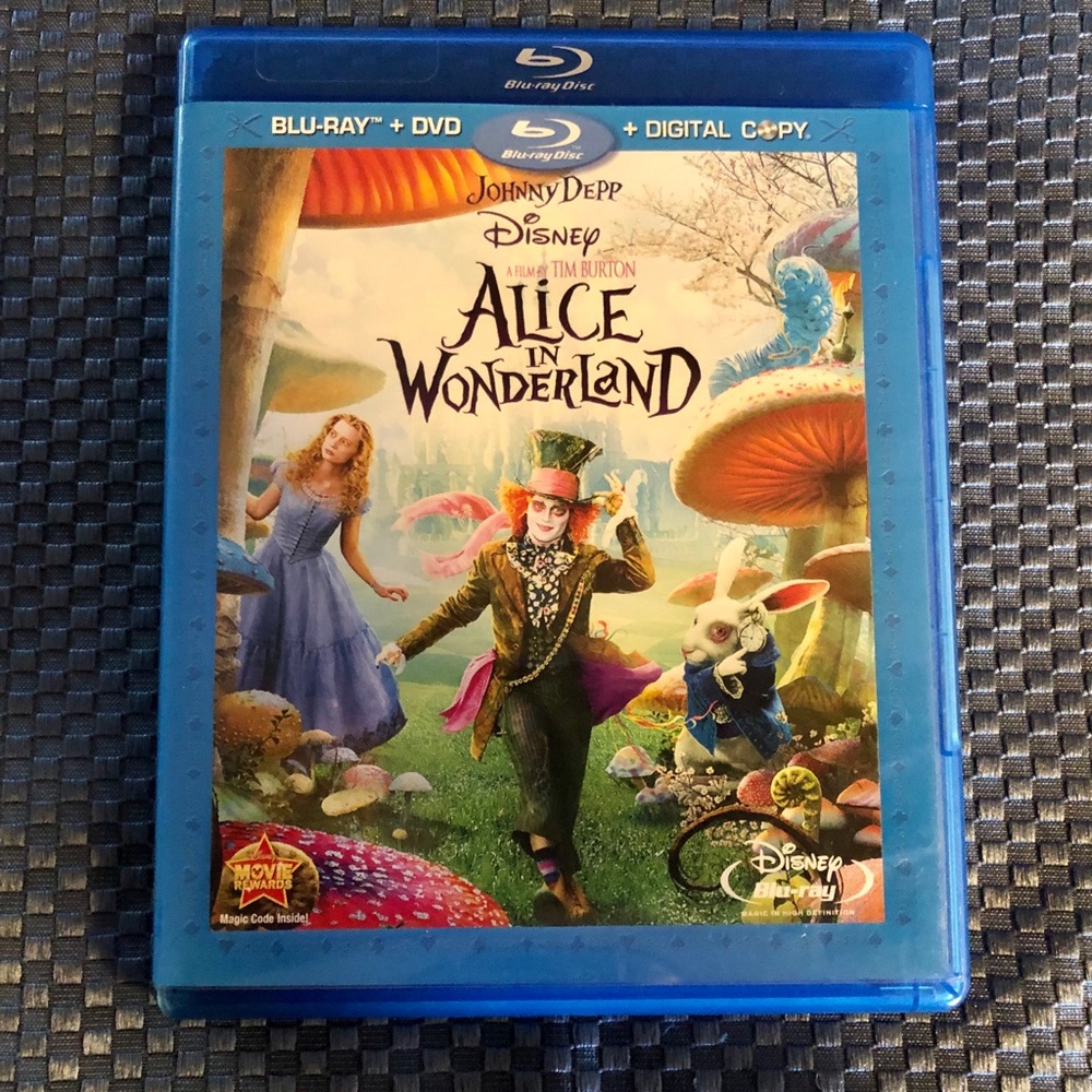 Disney Alice in Wonderland Blu-ray, DVD, + Digital - Picture 1 of 5